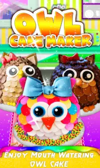 Unicorn Rainbow Owl Cake! Ultima sensazione di cot Screen Shot 0