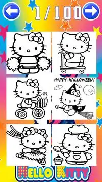 coloring hellow cat of kitty fans Screen Shot 1