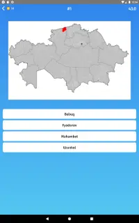 Ilçeleri bul: Kazakistan - Harita oyunu. Screen Shot 9