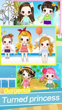 Cute girls seaside travel - dressup games for kids Screen Shot 1