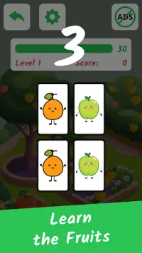 Kids Memory Game: Fruits Screen Shot 0