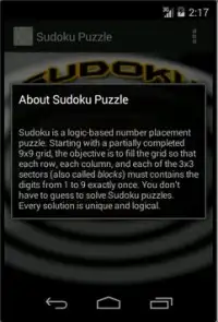 Sudoku Puzzle Screen Shot 2