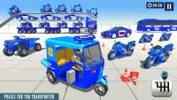 Police Transport Tuk Tuk Games Screen Shot 0