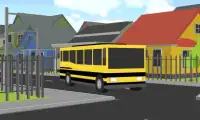 blocky city school bus parker Screen Shot 0