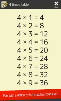 Multiplication table (Math, Brain Training Apps) Screen Shot 5