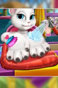 Talking Cat Nail Spa Salon Screen Shot 0