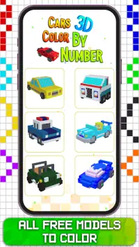 Cars Color by Number Voxel Art Screen Shot 0