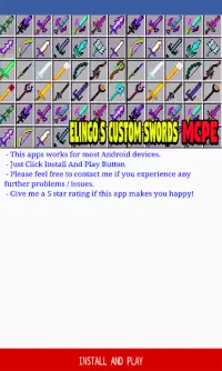 Minecraft PE 용 Elingo의 Custom Swords 애드온 Screen Shot 1