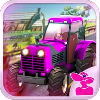 Pink Girl Farm Truck Driver