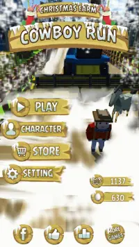 Christmas Farm Cowboy Run Screen Shot 1