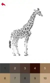 Safari Animals Color by Number - Pixel Art Game Screen Shot 2