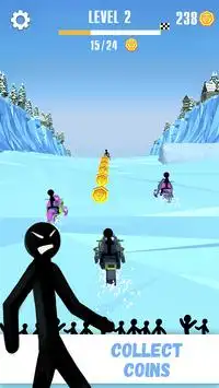 Snowmobile Stickman: Flip Race Screen Shot 2