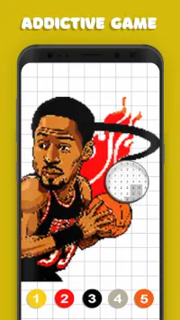 Basketball Pixel Art Coloring - Color by Number Screen Shot 2