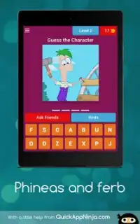 Guess characters - phineas and ferb cartoon quiz Screen Shot 4
