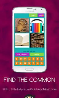 Find The Common:4 PICS 1 WORD Screen Shot 0