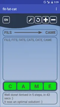fit-fat-cat word challenge Screen Shot 1