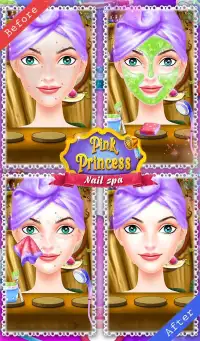 Pink Princess Nail Makeup Spa Screen Shot 4