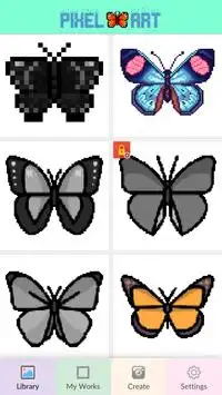 бабочка Цвет по номеру: Pixel Art бабочка Screen Shot 4