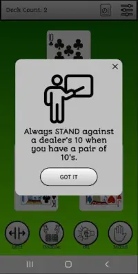 Blackjack Basic Strategy Trainer Screen Shot 2