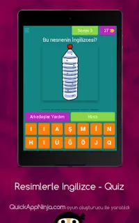 Resimlerle Pratik Ingilizce Oyunu - Quiz Screen Shot 10