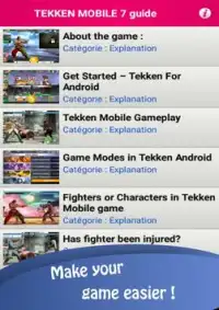 Tekken mobile guide 2018 Screen Shot 1