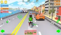 Blocky Bike Rider: Moto Racing Screen Shot 0
