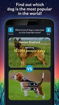 What's Higher Lower Game Dogs Quiz Screen Shot 0