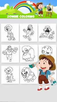 Zombie Coloring Game Screen Shot 1