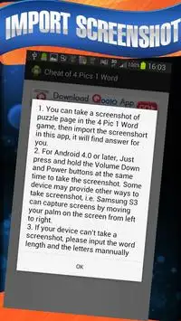 Cheat 4 Pics 1 Word Unlimited Screen Shot 0