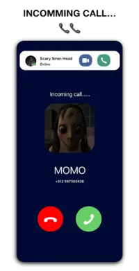 Creepy Momo📞 Talk video call   chat Screen Shot 2