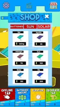 Idle Solar Power Tapping Batteries Screen Shot 3