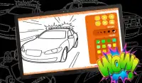 Painting Police Car Coloring Book Game for Kids Screen Shot 2