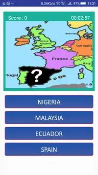 Welt Karte Quiz Erdkunde Wissenswertes Spiel Screen Shot 1