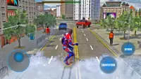 Superhero Robot man Flying SnowStorm Rescue Game Screen Shot 2