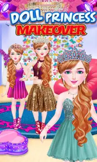 Doll Princess Makeover - Girls free makeup game Screen Shot 0