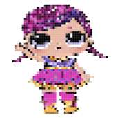 Princesses and Dolls color by number-Lol Pixel Art
