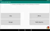 Countries, Capital cities, Continents, Flags Quiz Screen Shot 23