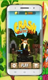 Bandicoot Crash Surfer Fox on the Crossy Road 3D Screen Shot 2