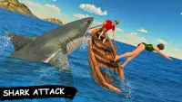 Jogos assustadores de caça de tubarões 3D Screen Shot 0