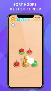 Hoops Color Sort-Color Stack Puzzle Jeux gratuits Screen Shot 1
