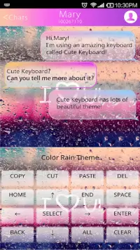 COLOR RAIN Emoji Keyboard Skin Screen Shot 1