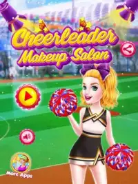 Cheerleader Girls Makeup - Be a Cricket Fan Screen Shot 0