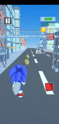 Blue Fast Runner City Hedgehog Sonik Screen Shot 1