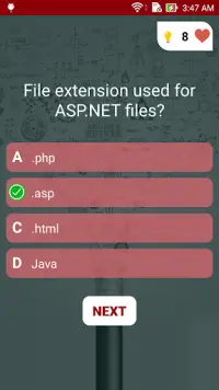 ASP.NET programming Test Quiz Screen Shot 2