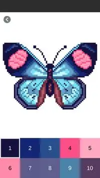 бабочка Цвет по номеру: Pixel Art бабочка Screen Shot 0