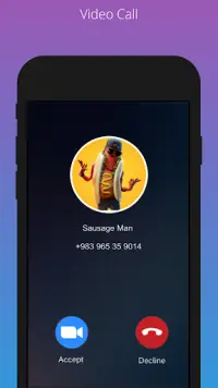Fake Call Video 📱 Sausage Man 📞 Screen Shot 0