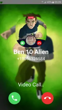 Fake Call Video & Chat With : Ben 10 Ten Screen Shot 3