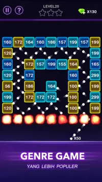 Bricks Block Crusher - Game arcade pemecah bola Screen Shot 1