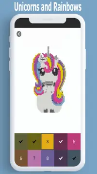 Unicorn - Color by Number,pixel art coloring game Screen Shot 3