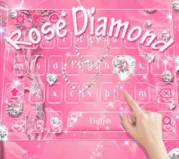 Rose diamond keyboard theme Screen Shot 2